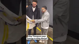 Klay Thompson gifts his jersey to Kirko Bangz!!