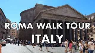 Walk Tour, Fontana di Trevi and Pantheon. Roma Italy ・4K