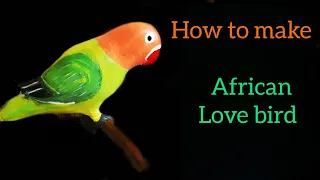Best out of waste how to make african love bird making |botle and white cement.#whitecement