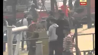 Amitabh Bachchan playing football while shooting for "Teen"