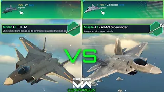 F-22 Raptor VS J-20 | Fighter Comparison | Modern Warships