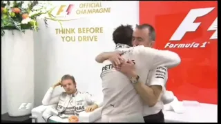 Nico Rosberg throwing the P2 cap back at Lewis Hamilton