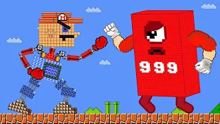 Super Mario Bros. but The Giant ROBOT Mario vs Mega Blocks 999 | Game Animation