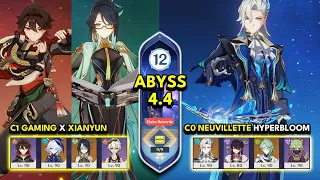 C1 Gaming x Xianyun & C0 Neuvillette Hyperbloom | Spiral Abyss 4.4 Floor 12 9 Stars | Genshin Impact