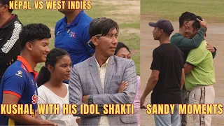 Kushal Malla with Shakti Gauchan | Sandeep Lamichhane with Ground Staff of TU Ground