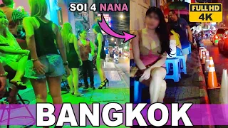 Bangkok Soi 4 Nana, Soi 7/1 and Sukhumvit Road Night Time Short Walk - Thailand September 2023