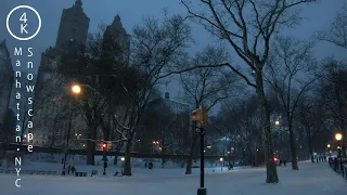 NYC Walking in the Snow - Snowscape in Central Park, Manhattan, New York 4K