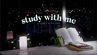 1 HR STUDY WITH ME at night | Rain sounds + Calm Piano🎹 | Motivation study.
