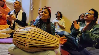 Hare Krishna kirtan || Hare krishna Temple Lisbon || Singer Nrishimha Das