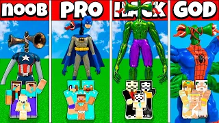 Minecraft Battle FAMILY ALL SIREN HEAD HOUSE BUILD CHALLENGE NOOB vs PRO vs HACKER vs GOD Animation