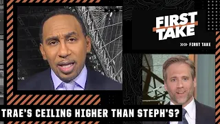 Stephen A. can’t believe Max’s take on Trae Young and Stephen Curry | First Take