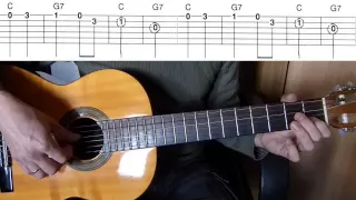 Kalinka - Easy Guitar melody  + TAB Guitar lesson - Калинка на гитаре