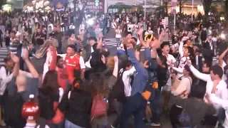 残念！負けても騒ぐ渋谷スクランブル交差点Shibuya Crossing・RWC2019ラグビーワールドカップ2019日本大会RUGBY WORLD CUP JAPAN vs 南アフリカ