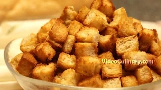 Simple Garlic Croutons for Soups & Salads - Video Culinary