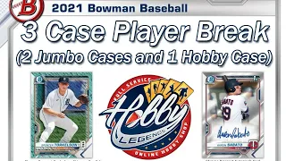 CASE #1 of 3   -   2021 BOWMAN 3 CASE (2 JUMBO + 1 HOBBY) PLAYER BREAK   eBay 07/26/21