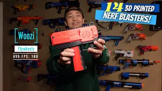 NERF 14 Different 3D Printed Blasters // Spring Thunder, Woozi, SBL-H, Caliburn, Jupiter, Zinc, etc.