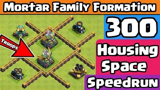 Mortar Family Speedrun Clash of clans | Eagle artillery vs all troops | Scattershot vs all troops