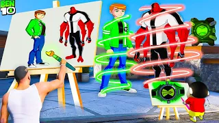 GTA 5 : Franklin Uses Magical Painting To Draw Ben 10 & Ben 10 Charecter Suits For Shinchan In GTA 5