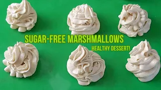 HOW TO MAKE SUGAR FREE MARSHMALLOWS  Tasty sugar free marshmallow! Easy recipe! Healthy dessert!