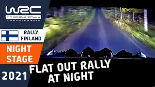 155 km/h at Night on Dirt! : Rally Stage at Night : WRC Secto Rally Finland 2021