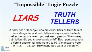 "Impossible" Logic Puzzle - How Many Liars Are At The Party?