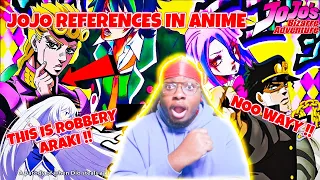 FIRST TIME REACTING TO JOJO REFERENCES IN ANIME REACTION - NON JOJO FAN REACTS