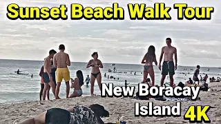 Sunset Beach Walk Tour - Summer Holidays 2021 Best Beaches In Boracay Island | Virtual Tour | | 4K |