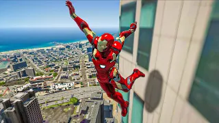 GTA 5 IRONMAN Epic Bike Jumps #13 - IRONMAN Stunts & Fails, Gameplay Funny Moments & Fails