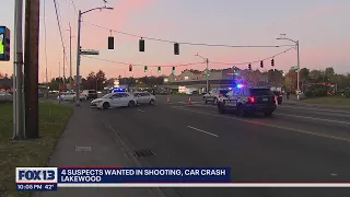 4 suspects wanted in Lakewood shooting, car crash | FOX 13 Seattle