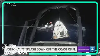 Private flight with 2 Saudi astronauts returns from space station with Gulf of Mexico splashdown