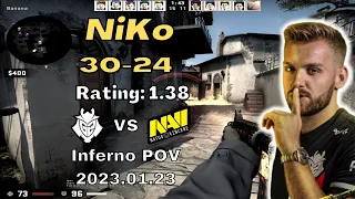 G2 NiKo POV vs NaVi (Inferno) @ BLAST Premier Spring Groups 2023