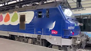 Transilien J SNCF - Départ d'une VB2N + BB27300 à Paris Saint Lazare