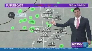 Clouds increasing Friday with a spotty shower | Forecast February 23, 2023