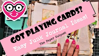 GOT  PLAYING CARDS?! How to Make Easy Junk Journal embellishments with Playing Cards! Paper Outpost!