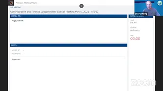 Administration and Finance Subcommittee Special Meeting May 5, 2021