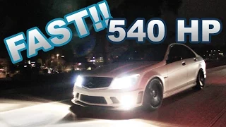 420 WHP Tuned BMW 335i vs 540HP Eurocharged C63 AMG Run The Streets!