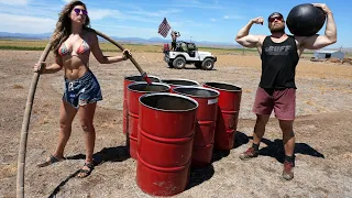 WE BUILT THE WORLDS BIGGEST BEER PONG GAME | Strength Challenge!