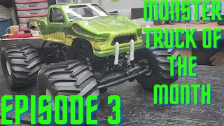 Losi TLR LMT with JB scale graphics Snakebite Monster truck body kit. Monster truck of the month