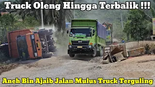 Truck Oleng Dan Terbalik || Aneh Bin Ajaib Jalan Mulus Truck Batubara Terguling