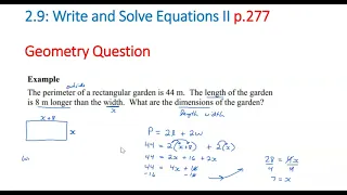 Writing and Solving Equations IIc