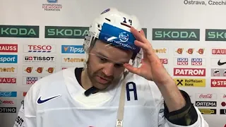 Stéphane da Costa, attaquant de l'équipe de France après la victoire face à la Pologne