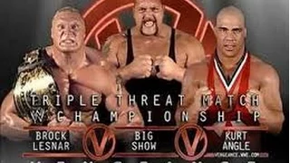 vengeance 2003 brock lesnar VS kurt angle VS big show