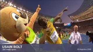 Usain Bolt's 19.19 World Record 200 meter + interview | Berlin 20 August 2009