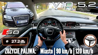 2008 Audi S8 5.2 V10 (450 KM) | Test zużycia paliwa.