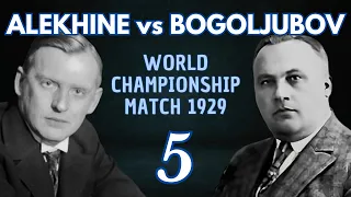 Alekhine vs Bogoljubov | World Championship Match 1929 | Round 5