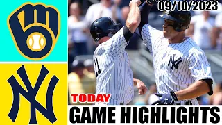 New York Yankees vs Milwaukee Brewers FULL HIGHLIGHTS  [TODAY] September 10, 2023