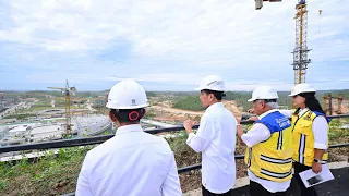 Presiden Jokowi Tinjau Kantor Presiden di Kawasan IKN, IKN, 1 Maret 2024