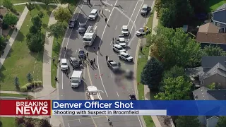 Denver police officer shot, suspect's body found in the street