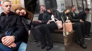 ПРАНК: ДЕВУШКА СПИТ На Людях В МЕТРО | Girl Sleeping on Strangers in the Subway