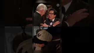 Ke Huy Quan hugging Harrison Ford again #everythingeverywhere #oscars #indianajones #shorts